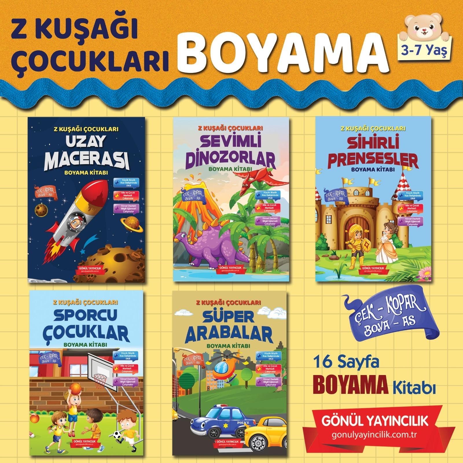 Z Kuşağı Boyama 5 Li Set 