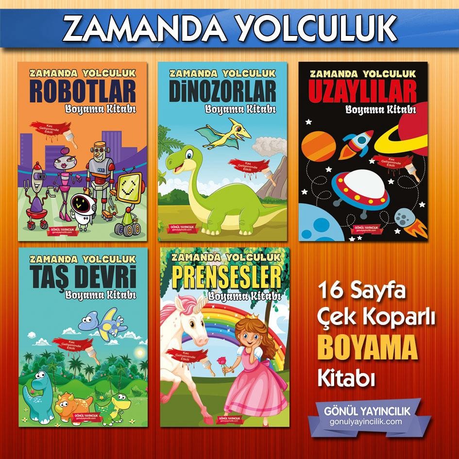 Zamanda Yolculuk Boyama Kitabı 5 Li Set 