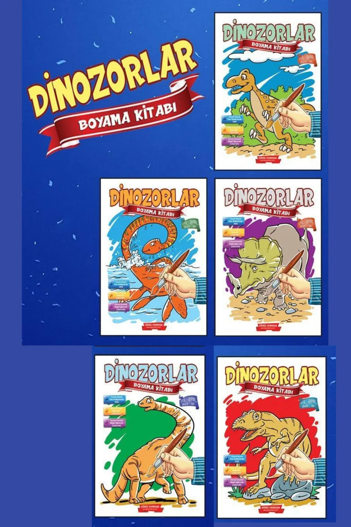 Dinazorlar Boyama Kitabı 5 Li Set 