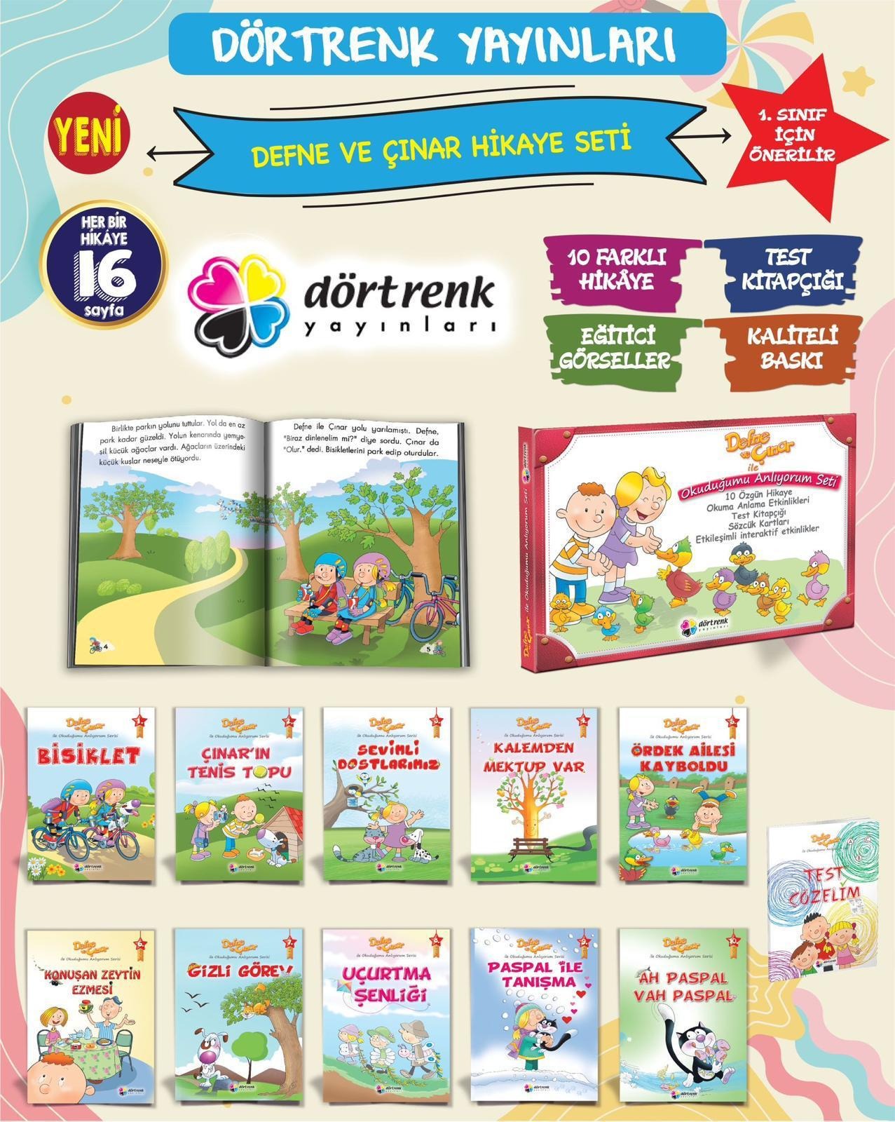 Defne İle Çınar Hikaye Seti  - 10 Kitap